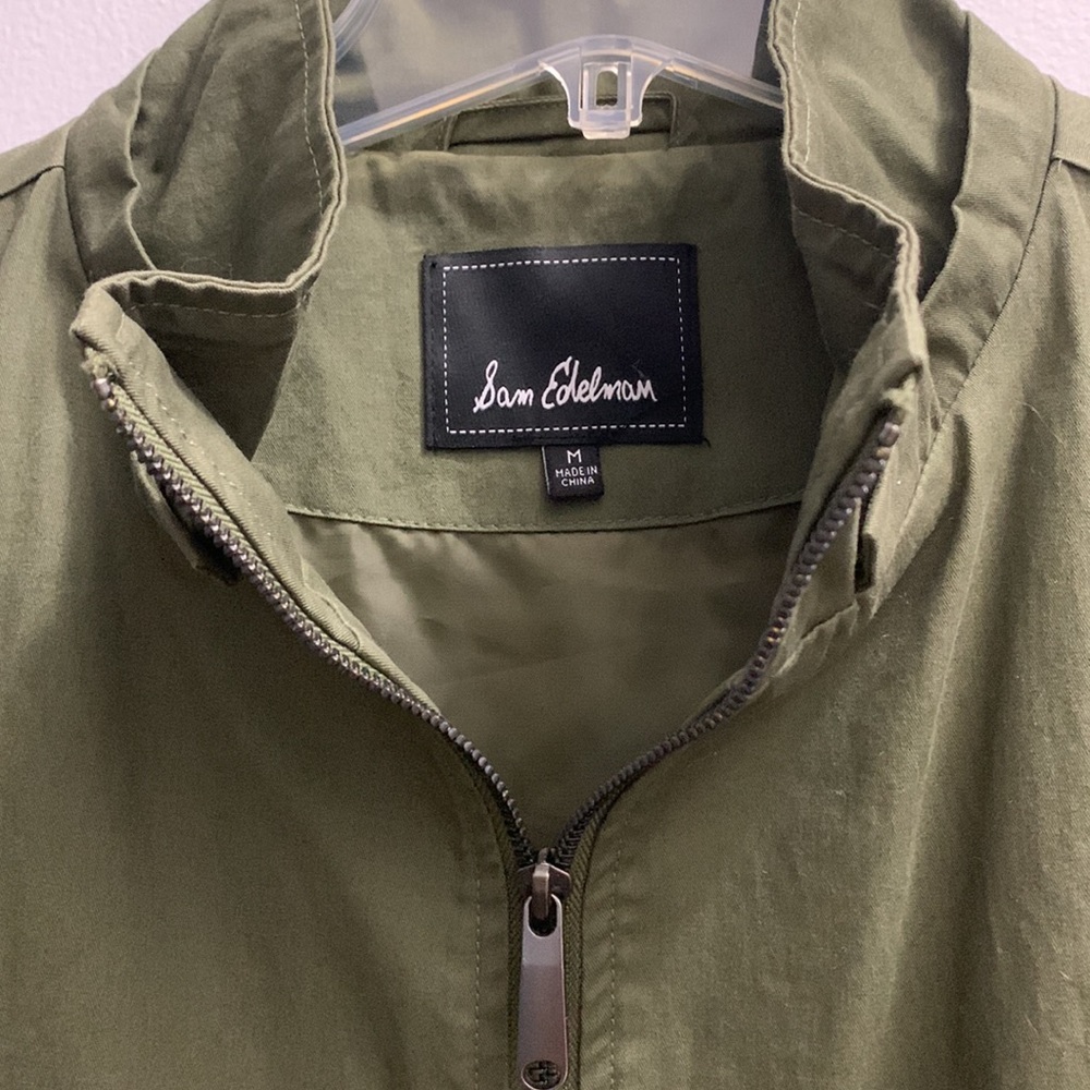 Sam Edelman Green Sequin Elbow Patch Jacket With … - image 5